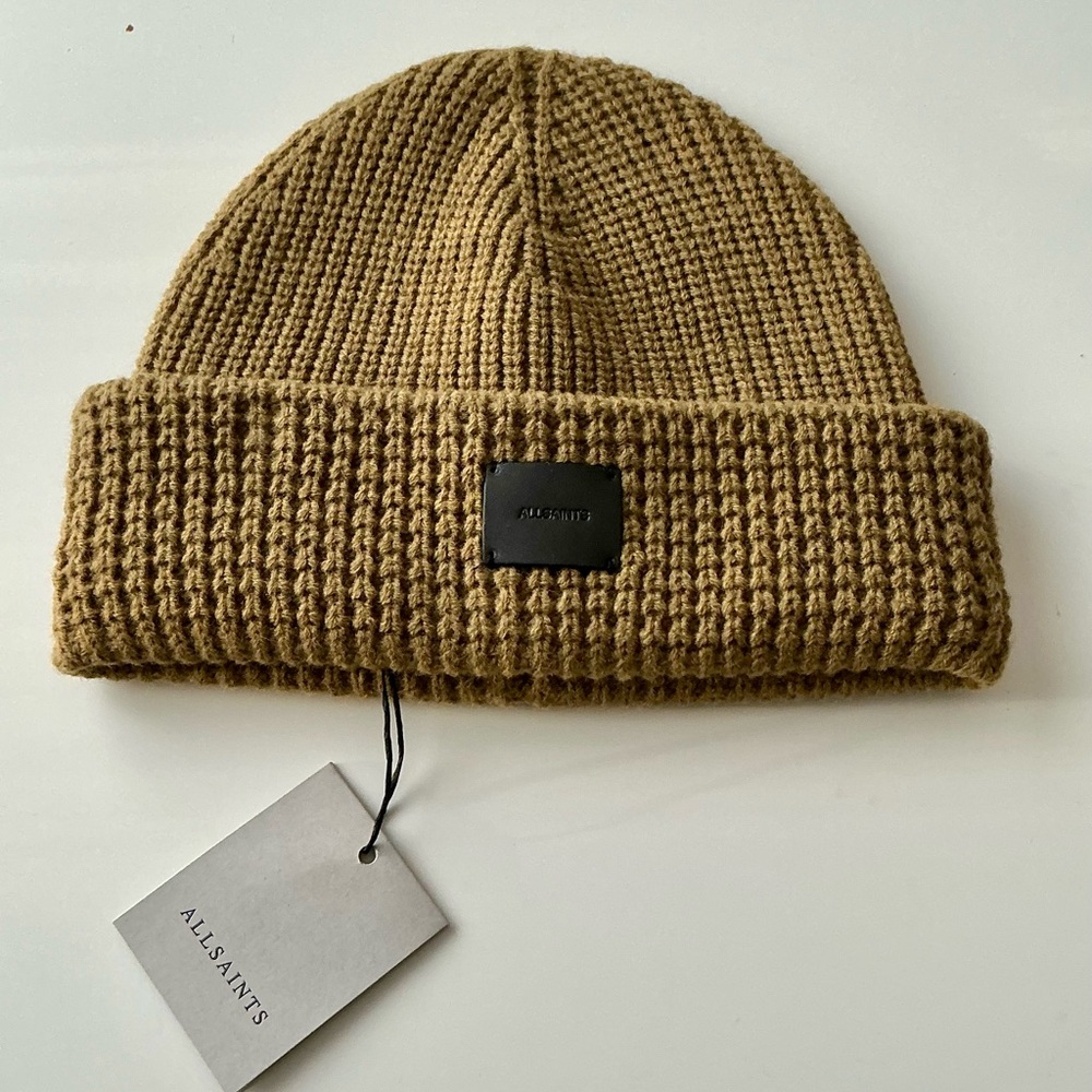 All Saints Khaki Knit Beanie